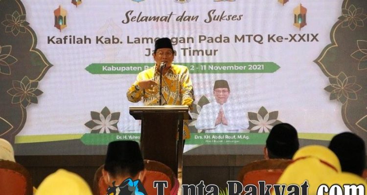 Wakil Bupati Lamongan Memberangkatkan Sejumlah 55 orang kafilah asal Kabupaten Lamongan. (Foto: