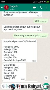 Foto Tangkapan Layar Chat Bendara Bumdes Ervan Ardi Bagedo